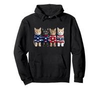 Patriotic Cat Squad Floral pour Les adorateurs de Chats Mignons Sweat à Capuche