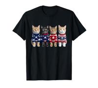 Patriotic Cat Squad Floral pour Les adorateurs de Chats Mignons T-Shirt