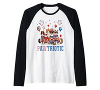 Patriotic Cats Pawtriotic Cool Drapeau américain du 4 Juillet Manche Raglan