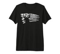Patriotic Deer Hunting Flag T-Shirt Haut de Gamme