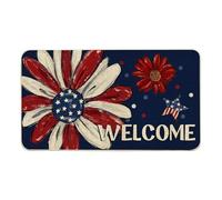 Patriotic Door Mat - Decorative Floor Mat, Floor Rug with Americana Style Design, Non Slip Doormat for Entrance, Home Accessory Door Rug, Entryway Mats for House Hallway Dorm Apartment