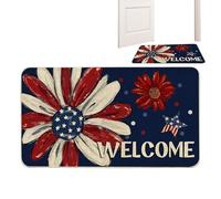 Patriotic Door Mat, Non Slip Absorbent Rug Carpet, 30x18 inches Entry Mat with Water Trapping, Polyester Fiber Layer, Floor Mats with Flag Style, Outdoor Decor for Porch Entry