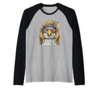 Patriotic Eagle Blonde Mullet | Moins de 67 Plus '76 pour l'Amérique Manche Raglan