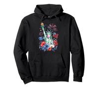 Patriotic Lady Liberty Bubble Gum American Flag Art Tee Sweat à Capuche