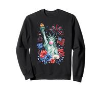 Patriotic Lady Liberty Bubble Gum American Flag Art Tee Sweatshirt