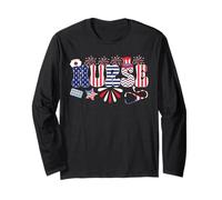 Patriotic Nurse Educator 4th of July American Flag Nursing Manche Longue