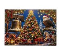 Patriotic Puzzle 1000pc 1776-2026 Eagle Christmas Tree Commemorative