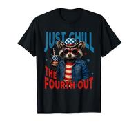 Patriotic Raccoon Just Chill the Fourth Out, 4 juillet, États-Unis T-Shirt