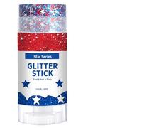 Patriotic Red White Blue Glitter Stick - Face Body Cream, 15g - Waterproof Shimmer Makeup For Independence Day 250th
