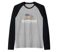 Patriotic Ribs Lover Men Cochon Viande Barbecue Côtes levées BBQ Manche Raglan