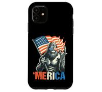 Patriotic Sasquatch with Flag Funny ‘Merica Design for Free Coque pour iPhone 11