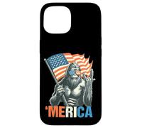 Patriotic Sasquatch with Flag Funny ‘Merica Design for Free Coque pour iPhone 15