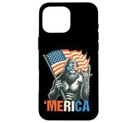 Patriotic Sasquatch with Flag Funny ‘Merica Design for Free Coque pour iPhone 16 Pro Max