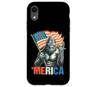 Patriotic Sasquatch with Flag Funny ‘Merica Design for Free Coque pour iPhone XR