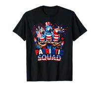 Patriotic Squad Three Cute Parrots 4th of July Drapeau US T-Shirt