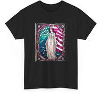 Patriotic T-Shirt Stained Glass Inspired Design USA Shirt Freedom Lovers Tee for Men(Medium)