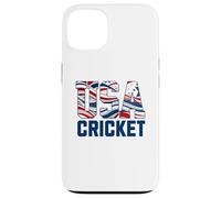 Patriotic USA American Flag, Cricket Sports Fan Coque pour iPhone 13