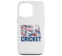 Patriotic USA American Flag, Cricket Sports Fan Coque pour iPhone 13 Pro