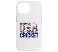 Patriotic USA American Flag, Cricket Sports Fan Coque pour iPhone 14