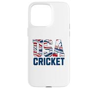 Patriotic USA American Flag, Cricket Sports Fan Coque pour iPhone 15 Pro Max