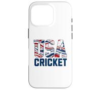 Patriotic USA American Flag, Cricket Sports Fan Coque pour iPhone 16 Pro