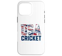 Patriotic USA American Flag, Cricket Sports Fan Coque pour iPhone 16 Pro Max