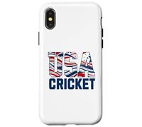 Patriotic USA American Flag, Cricket Sports Fan Coque pour iPhone X/XS