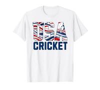 Patriotic USA American Flag, Cricket Sports Fan T-Shirt