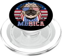 Patriotic USA Flag I Love Dogs 4th of July PopSockets PopGrip pour MagSafe