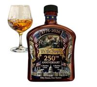 Patriotic Whiskey Decanter - 350 ml Commemorative Container | 250th Glass Bottles for Liquor | for Men Dads Boyfriends Husbands Homes