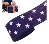 Patriotic Wired Ribbon - 5 Yards Independence Day Craft Decor