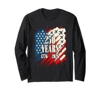 Patriotique 250 Ans de survol d'avion 1776 2026 Manche Longue