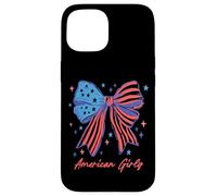 Patriotique Bow American Girly Shirt Stars and Stripes Art Coque pour iPhone 15