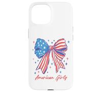 Patriotique Bow American Girly Shirt Stars and Stripes Art Coque pour iPhone 15