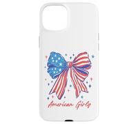 Patriotique Bow American Girly Shirt Stars and Stripes Art Coque pour iPhone 15 Plus