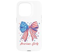 Patriotique Bow American Girly Shirt Stars and Stripes Art Coque pour iPhone 15 Pro