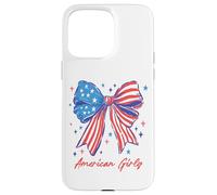 Patriotique Bow American Girly Shirt Stars and Stripes Art Coque pour iPhone 15 Pro Max