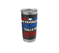 Patriotique, mon soldat préféré m'appelle sœur, frère drôle Gobelet isotherme en acier inoxydable double paroi