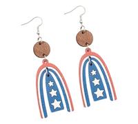 Patriotique U Boucles d'oreilles en forme d'étoile avec rayures colorées Bijoux d'oreilles pour les célébrations de l'indépendance et le port quotidien Boucles d'oreilles drapeau américain