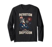Patriotisme Américain avec Ironie Manche Longue