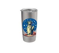 Patriotisme Cat Lady Liberty Freedom Independence 4 juillet Gobelet isotherme en acier inoxydable double paroi