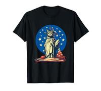 Patriotisme Cat Lady Liberty Freedom Independence 4 Juillet T-Shirt