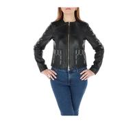 Patrizia Pepe - Blazer Zippé en Cuir - Femme - Vestes - Noir - Taille: 38 FR