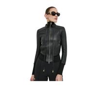 Patrizia Pepe - Blouson en cuir - Femme - Vestes - Noir - Taille: 38 FR