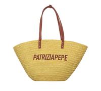 PATRIZIA PEPE Cabas 'Summer Straw' marron / jaune, Taille One Size