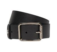 Patrizia Pepe - Ceinture en cuir à boucle rectangulaire dorée - Femme - Accessoires - Noir - Taille: L