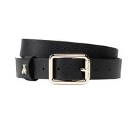 Patrizia Pepe - Ceinture en Cuir Rectangulaire Dorée - Femme - Accessoires - Noir - Taille: L