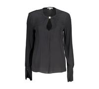 Patrizia Pepe - Chemise boutonnée en viscose - Femme - Blouses et Chemises - Noir - Taille: 42 FR