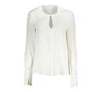 Patrizia Pepe - Chemisier à manches longues avec détails contrastés - Femme - Blouses et Chemises - Blanc - Taille: 40 FR