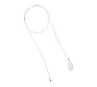 Patrizia Pepe - Collier pendentif plume - Femme - Accessoires - Jaune - Taille: ONE Size
